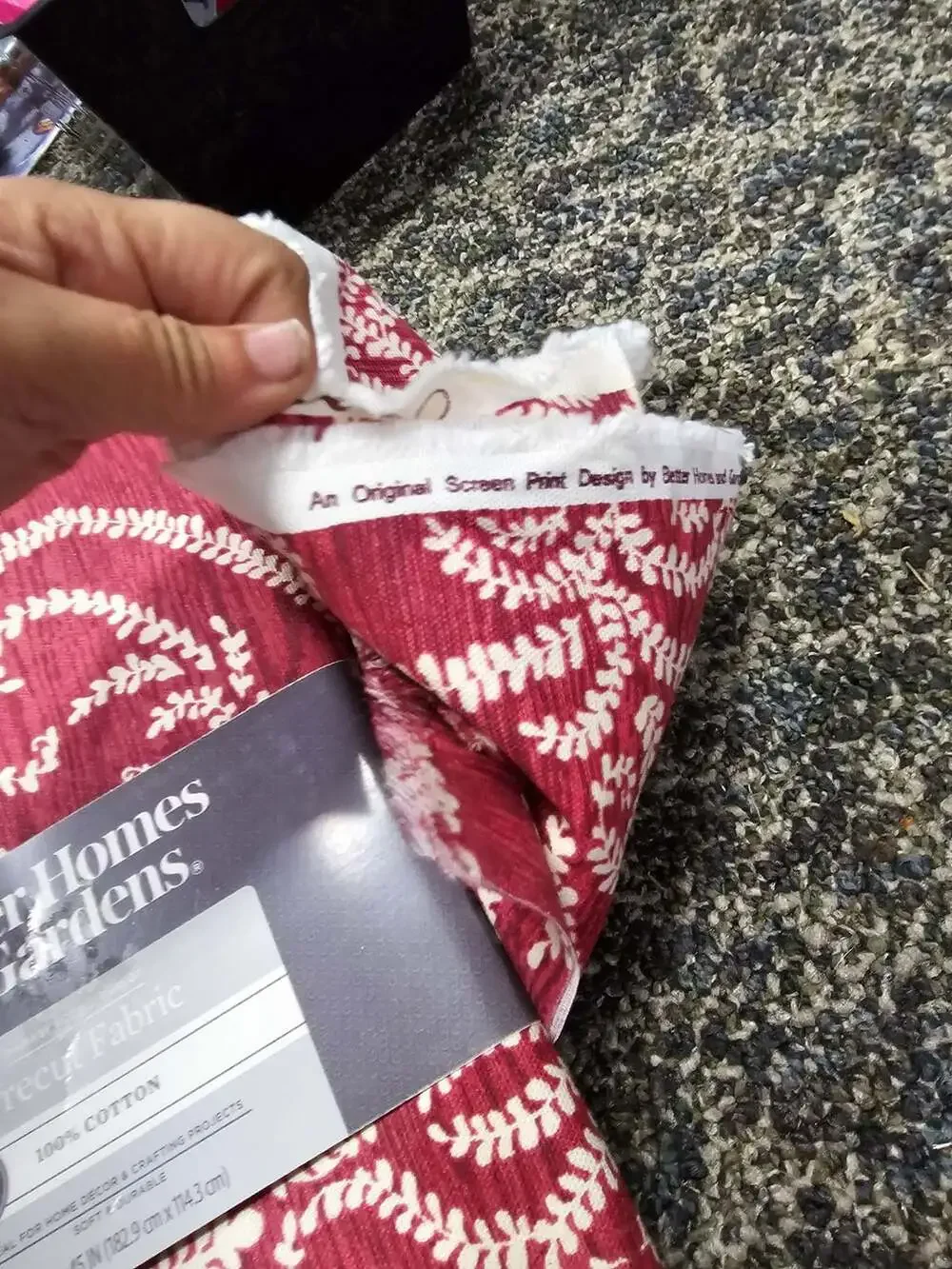 Better Homes & Gardens Precut Fabric 2 Yards Damask Scroll Merlot